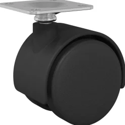 vidaXL Accesorios De Bricolaje-Rueda giratoria 2 pcs Negro 39,5 x 39,5 x 37,8 mm Hierro y PP
