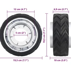 vidaXL Piezas Y Accesorios Para Vehículos-Rueda para rueda de remolque jockey aluminio y goma Ø19,5x10 cm