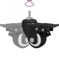 vidaXL Ruedas 2 pcs Negro M6 x 37 mm Hierro y Nailon Best
