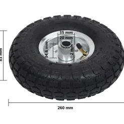 vidaXL Ruedas de carrito de sacos 2 unidades goma 4.10/3.50-4 (260x83) Clearance