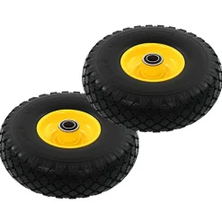 vidaXL Ruedas de carrito de sacos 2 unidades PU macizo 3.00-4 (260x85) Online