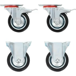 vidaXL Manipulación De Materiales-Ruedas de transporte 4 unidades 75 mm