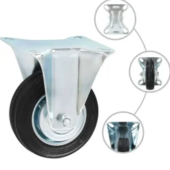 vidaXL Manipulación De Materiales-Ruedas fijas 4 unidades 100 mm