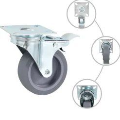 vidaXL Manipulación De Materiales-Ruedas giratorias con frenos dobles 4 unidades 75 mm