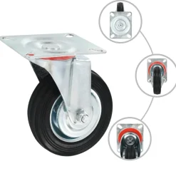 vidaXL Manipulación De Materiales-Ruedas giratorias 4 unidades 100 mm
