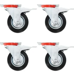 vidaXL Ruedas giratorias con frenos dobles 4 unidades 100 mm