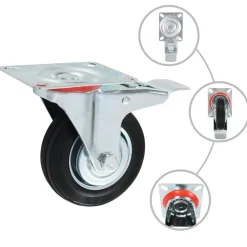 vidaXL Ruedas giratorias con frenos dobles 4 unidades 100 mm