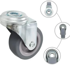 vidaXL Ruedas giratorias con agujero pasador 4 unidades 50 mm Clearance