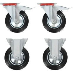 vidaXL Manipulación De Materiales-Ruedas giratorias y fijas 4 unidades 160 mm