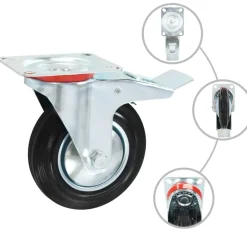 vidaXL Manipulación De Materiales-Ruedas giratorias y fijas 4 unidades 160 mm
