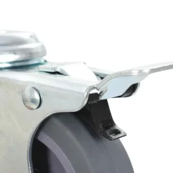 vidaXL Manipulación De Materiales-Ruedas giratorias agujero pasador y frenos dobles 4 uds 75 mm
