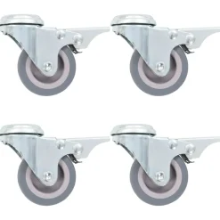 vidaXL Ruedas giratorias agujero pasador y frenos dobles 4 uds 50 mm