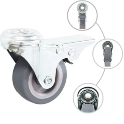 vidaXL Ruedas giratorias agujero pasador y frenos dobles 4 uds 50 mm