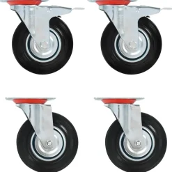 vidaXL Manipulación De Materiales-Ruedas giratorias 4 unidades 125 mm