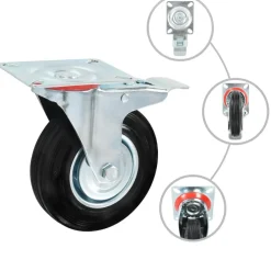 vidaXL Manipulación De Materiales-Ruedas giratorias 4 unidades 125 mm