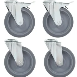 vidaXL Manipulación De Materiales-Ruedas giratorias con agujero pasador 4 unidades 125 mm