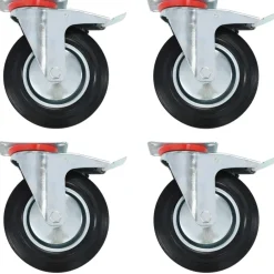 vidaXL Manipulación De Materiales-Ruedas giratorias con frenos dobles 4 unidades 200 mm