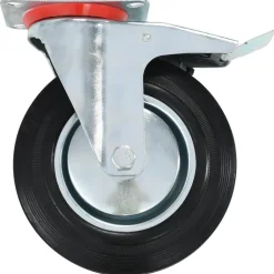 vidaXL Manipulación De Materiales-Ruedas giratorias con frenos dobles 4 unidades 200 mm