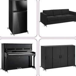 vidaXL Ruedas para muebles (4 unidades, 16 x 14,5 x 5,5 cm, acero, 180 kg) Hot