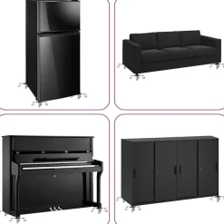 vidaXL Accesorios De Bricolaje-Ruedas para muebles (4 unidades, con elevador, 15,5 x 15,5 x 5,5 cm, acero, 1000 kg)