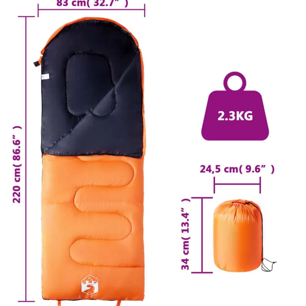 vidaXL Actividades Al Aire Libre-Saco de dormir de camping para adultos 3-4 estaciones