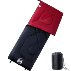 vidaXL Saco de dormir de camping para adultos 3 estaciones Negro y rojo Clearance