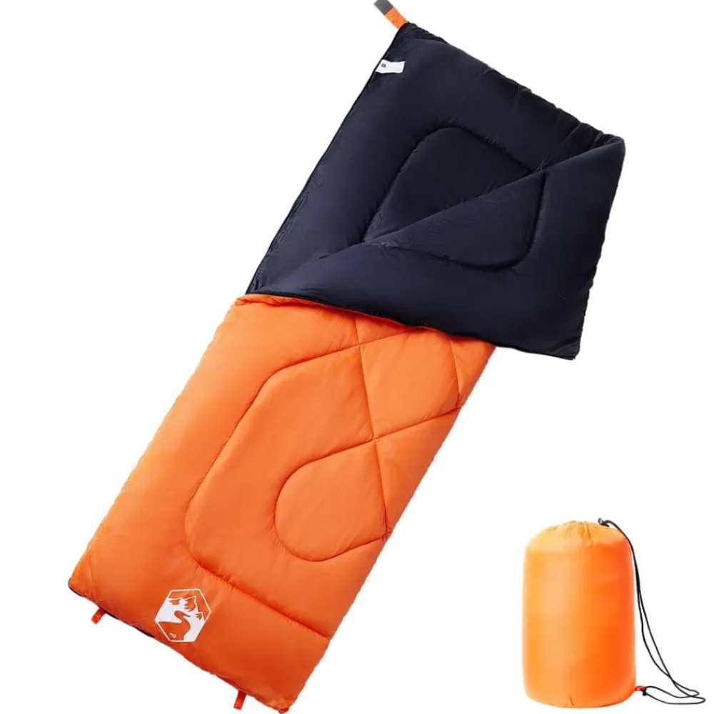 vidaXL Saco de dormir de camping para adultos 3 estaciones Naranja y negro Hot