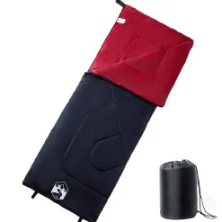 vidaXL Saco de dormir de camping para adultos 3 estaciones Negro y rojo Hot