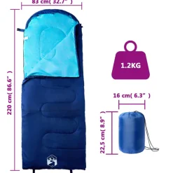 vidaXL Actividades Al Aire Libre-Saco de dormir de camping para adultos 3-4 estaciones