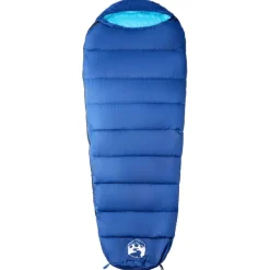 vidaXL Saco de dormir tipo momia de camping para adultos 3 estaciones azul marino y azul
