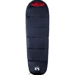 vidaXL Saco de dormir tipo momia de camping para adultos 3 estaciones Negro y rojo Hot