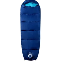 vidaXL Saco de dormir tipo momia de camping para adultos 3 estaciones azul marino y azul Hot
