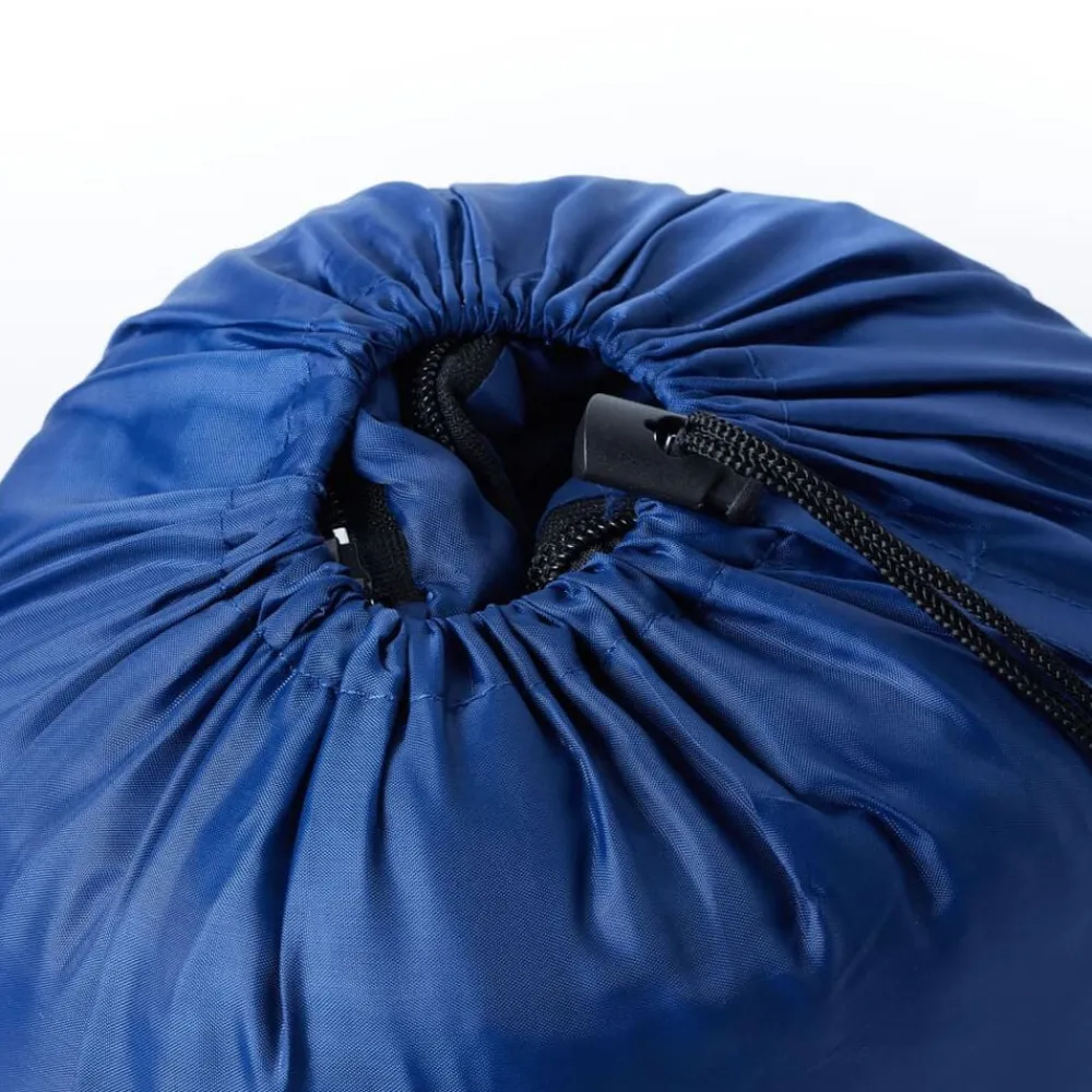 vidaXL Saco de dormir tipo momia de camping para adultos 3 estaciones azul marino y azul Discount