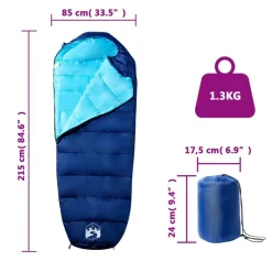 vidaXL Actividades Al Aire Libre-Saco de dormir tipo momia de camping para adultos 3 estaciones