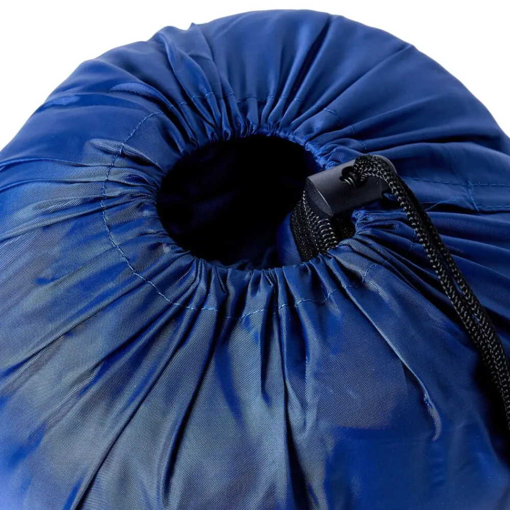 vidaXL Saco de dormir tipo momia de camping para adultos 3 estaciones azul marino y azul Online
