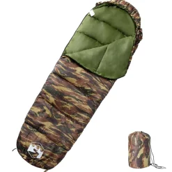 vidaXL Saco de dormir tipo momia de camping para adultos 3 estaciones Camuflaje Online