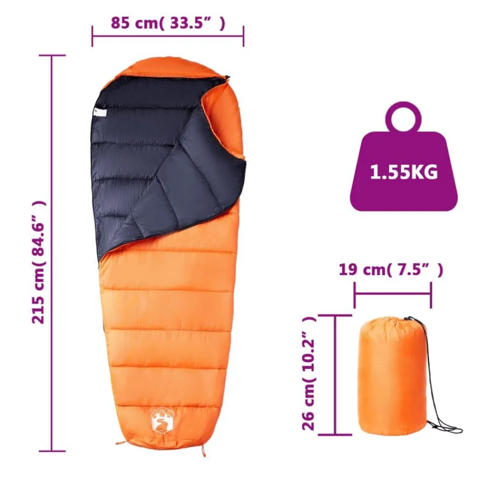 vidaXL Actividades Al Aire Libre-Saco de dormir tipo momia de camping para adultos 3 estaciones