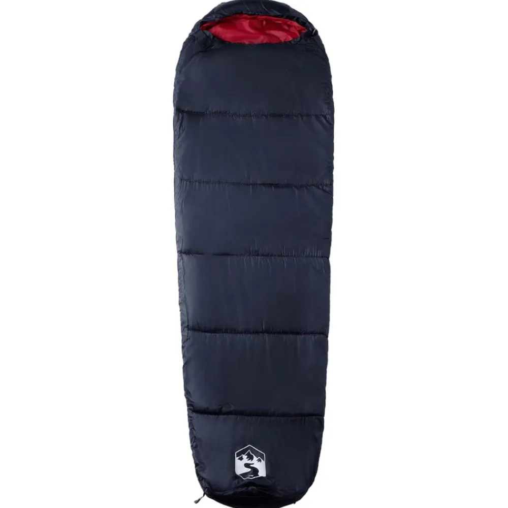 vidaXL Saco de dormir tipo momia de camping para adultos 3 estaciones Negro y rojo Sale