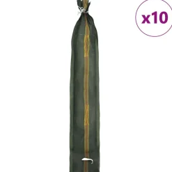 vidaXL Sacos de arena 10 pcs Verde oscuro 100 x 25 cm HDPE Clearance