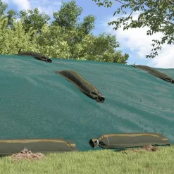 vidaXL Sacos de arena 10 pcs Verde oscuro 100 x 25 cm HDPE Clearance