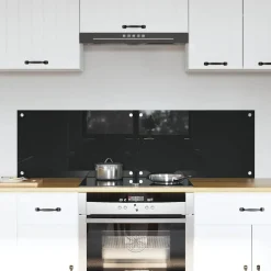 vidaXL Salpicadero de cocina 2 pcs 70 x 40 cm vidrio templado Negro Sale