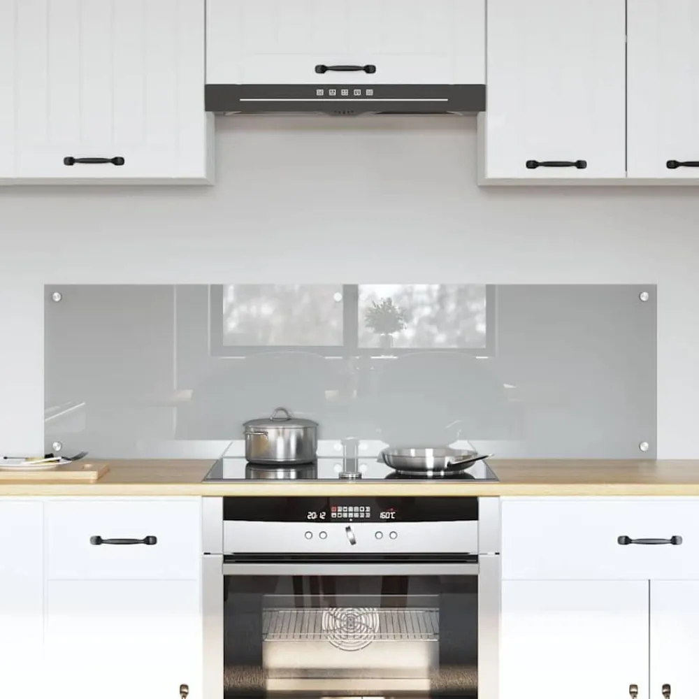 vidaXL Salpicadero de cocina 2 pcs 70 x 40 cm Gris claro Discount
