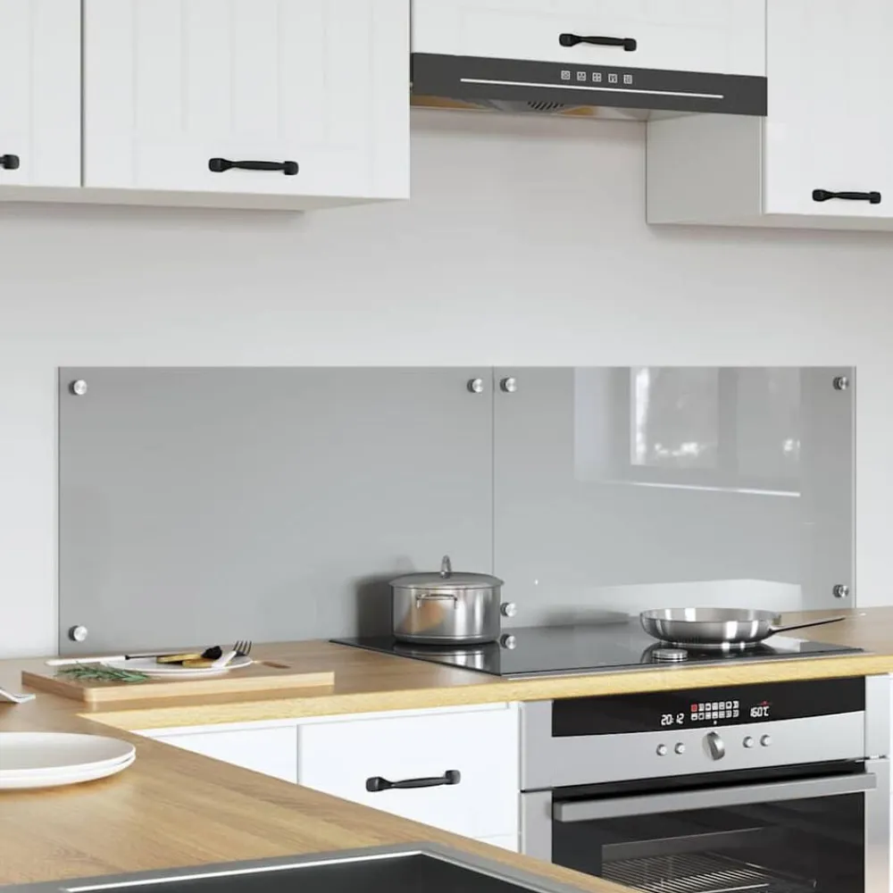 vidaXL Salpicadero de cocina 2 pcs 70 x 40 cm Gris claro Discount