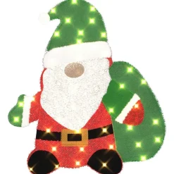 vidaXL Santa Claus Iluminado Cálido 70 x 62 cm Tela de Brillantina Clearance