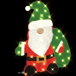 vidaXL Santa Claus Iluminado Cálido 70 x 62 cm Tela de Brillantina Clearance
