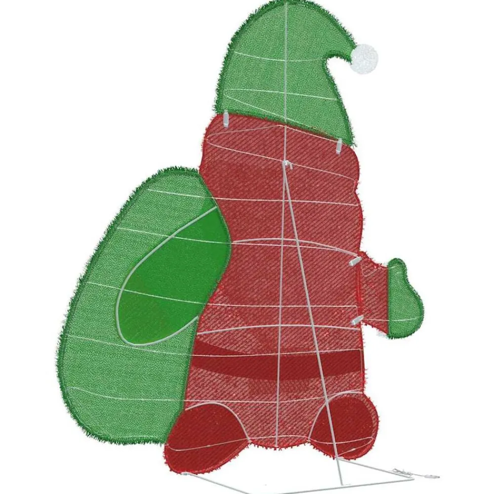 vidaXL Santa Claus Iluminado Cálido 70 x 62 cm Tela de Brillantina Clearance