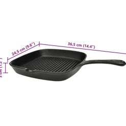 vidaXL Sartén parrilla de hierro fundido 24x23 cm Clearance