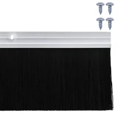 vidaXL Sellos de cepillo de puerta atornillables 2 pcs 100 cm Plateado