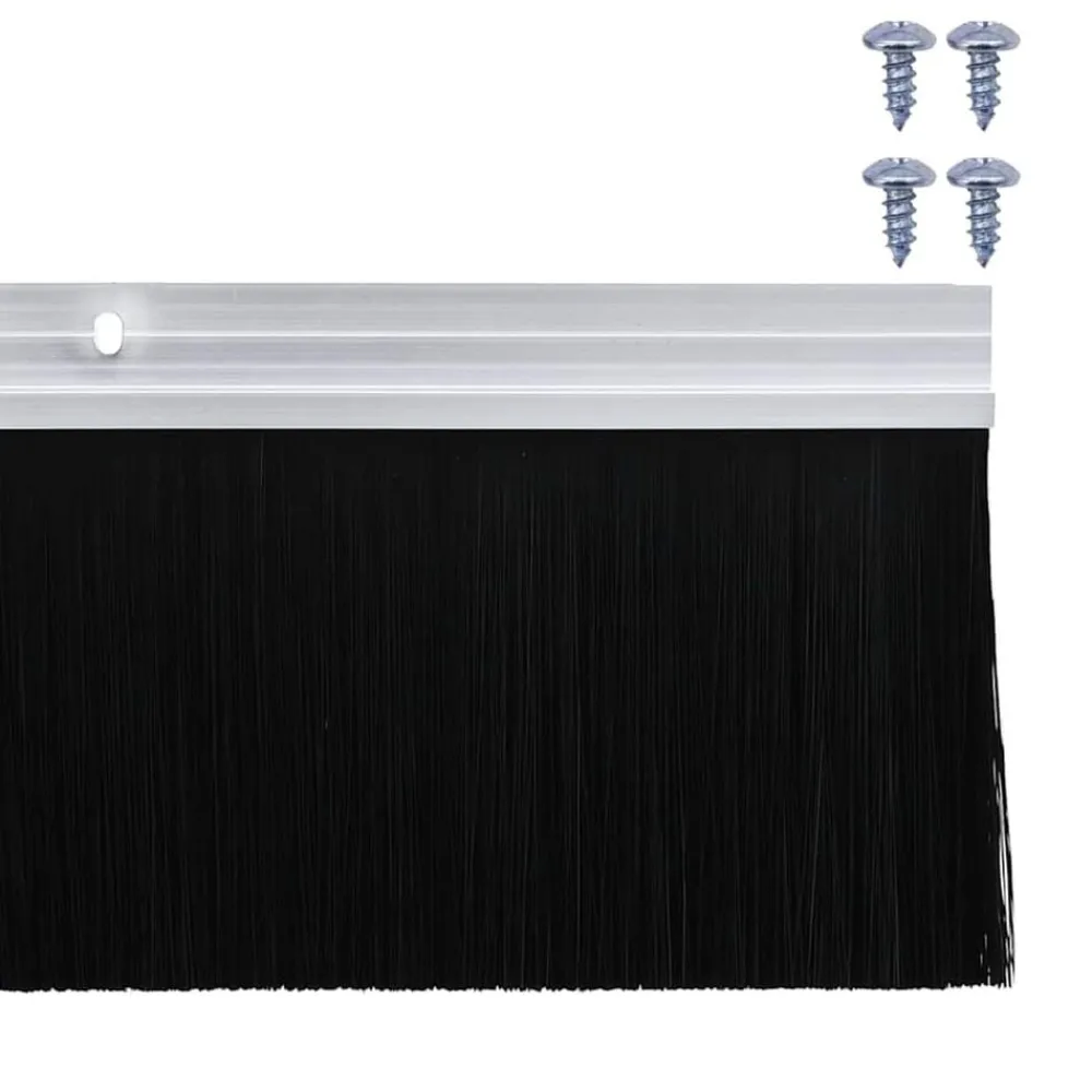 vidaXL Sellos de cepillo de puerta atornillables 2 pcs 100 cm Plateado