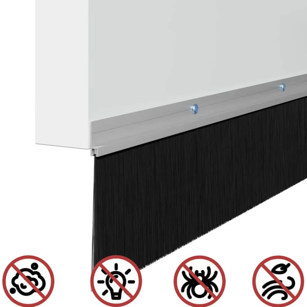 vidaXL Sellos de cepillo de puerta atornillables 2 pcs 100 cm Plateado